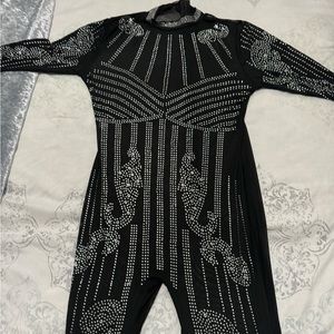 Size Lrg Pants Rhinestone Jumpsuit